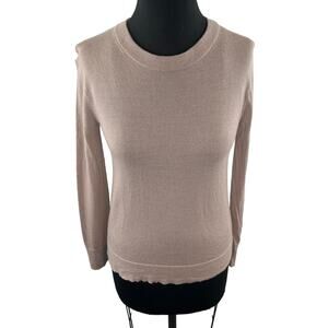 CLUB MONACO Wool Sweater Beige Long Sleeve Crewneck Knit Pullover Size XS